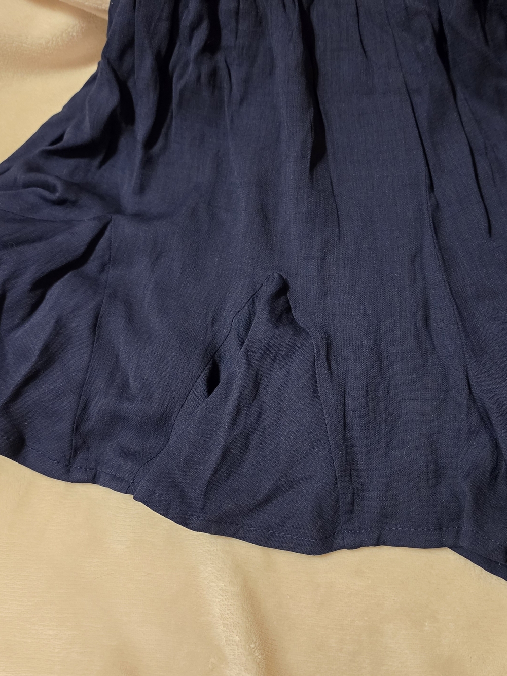 Altar'd State Navy Blue Smocked Ruffle Rhomper Mini Dress - Picture 3 of 4